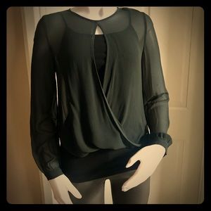 NWOT Young Broke & Fabulous Chiffon Overlay